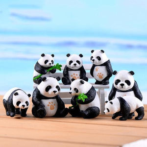 Figurines Panda <br> 4 unités - Royaume Panda