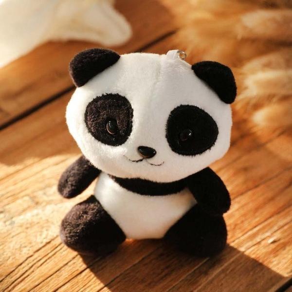 Porte-clés Panda En Laine Tricotée Main - Grand Modèle - Neuf Fait Main