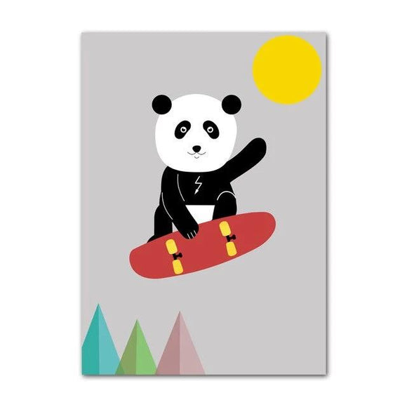 Poster Panda <br> Skateur - Royaume Panda