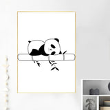 Poster Panda <br> Dormir sur un Bambou - Royaume Panda