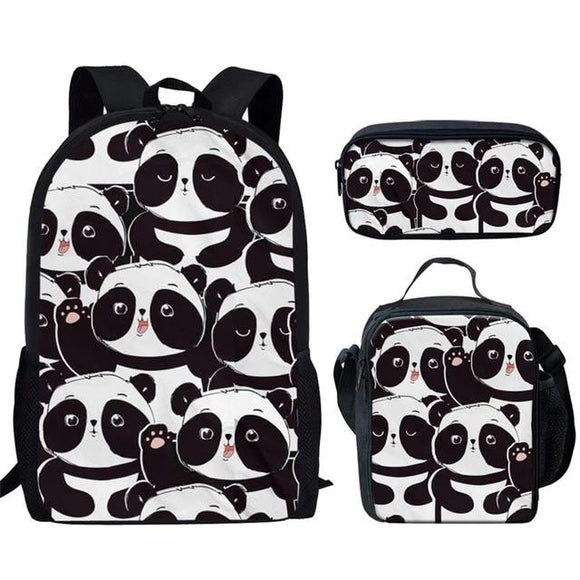 Pack Rentrée Panda (Sac à dos, Trousse, Sacoche) <br> Humeurs de Panda - Royaume Panda